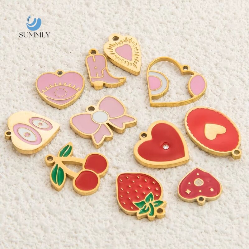 Necklace Pendant Supplier - Wholesale 18K Gold Plated Strawberry Heart Zircon