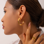 Pearl Hoop Earrings Manufacturer - Wholesale 18K PVD Gold Plated Mini Pearl CC