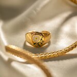 Flower Star Ring Manufacturer - 18K Gold Plated Zircon Inlaid Opening Ring Set