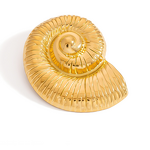 Conch Brooch Factory - Wholesale Trendy Textured Waterproof 18K Gold Plated