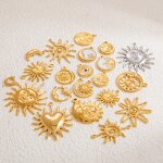 Sun Heart Pendant Factory - 18K Gold Plated DIY Bracelet Necklace Non-Fading