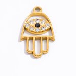 Hip-Hop Charm Manufacturer - Devil's Eye 18K Gold Plated Stainless Steel DIY