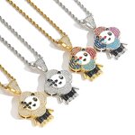 Donkey Flower Necklace Factory - Hiphop 18K Gold Plated Brass Cartoon Twist Chain