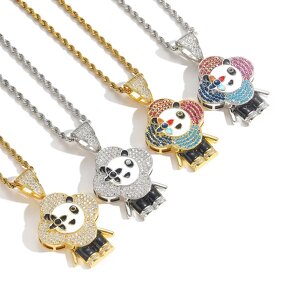 Donkey Flower Necklace Factory - Hiphop 18K Gold Plated Brass Cartoon Twist Chain