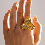 Women's Earring Ring Set Factory - Custom Multi-Cubic Zirconia Flower Studs