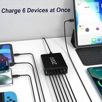 Multi USB Charger Factory - 200w Gan 6 Ports Quick Charge Station Dock US AU EU UK KR
