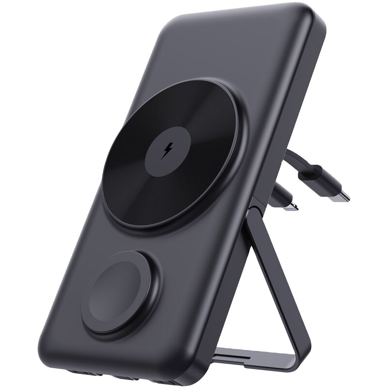 Wireless Charger Power Bank Factory - 3 In1 Universal Magnetic 15w Black TOP Li-polymer 10000Mah