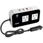Car Power Inverter Adapter Manufacturer - 2023 Newly 200W DC12V to AC110V 4 USB Ports Dual with Type C