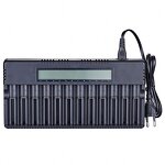 Battery Charger with LCD Factory - 18650 26650 12 Slots EU US Multiple Batteries Electric