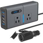 Car Power Inverter Manufacturer - DC 12V to 110V/220V 200W with 4-Port USB PD QC3.0 Adapter