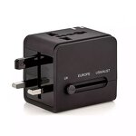 International Plug Adapter Factory - 2 USB Port World Travel AC Power Charger with AU US UK EU Converter