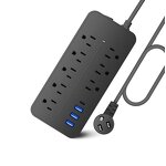 Surge Protector Power Strip Supplier - 3USB+1Type C Socket for Home US Standard 250V 8 Outlets