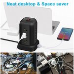 Desktop Sockets Charging Tower Factory - 16AWG US Standard PD Vertical Cable Tray USB 1.5m 13A bar