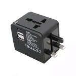 International Plug Adapter Factory - 2 USB Port World Travel AC Power Charger with AU US UK EU Converter