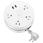 Round Power Strip Factory - Portable Extension Cord Socket Plug USB Charger with 2 USB Cable