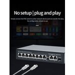 Standard POE Switch Factory - 11 Ports 1000Mbps 8 PoE+ 2 Gigabit Uplink +1 SFP 120W Unmanaged
