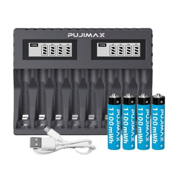 Rechargeable Battery Charger Supplier - 1.5v Aa Aaa Li Ion 8 Slots Multi USB Lithium Ion