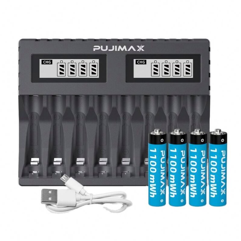 Rechargeable Battery Charger Supplier - 1.5v Aa Aaa Li Ion 8 Slots Multi USB Lithium Ion