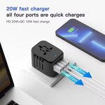 Multinational Socket Supplier - Portable Anti Electric Shock Fast Charging 20W PD Multi Plug