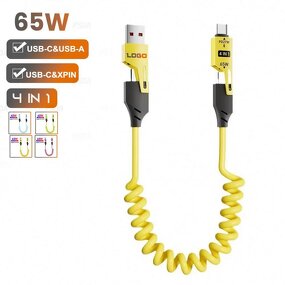 USB Charger Cord Supplier - Good Price 4 in 1 Type-c/USB C to Type-c PD65W Retractable