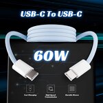 Braided PD Cable Manufacturer - 2025 Newest Macaron Color 60W USB C to TYPE C Fast Charging Type-c