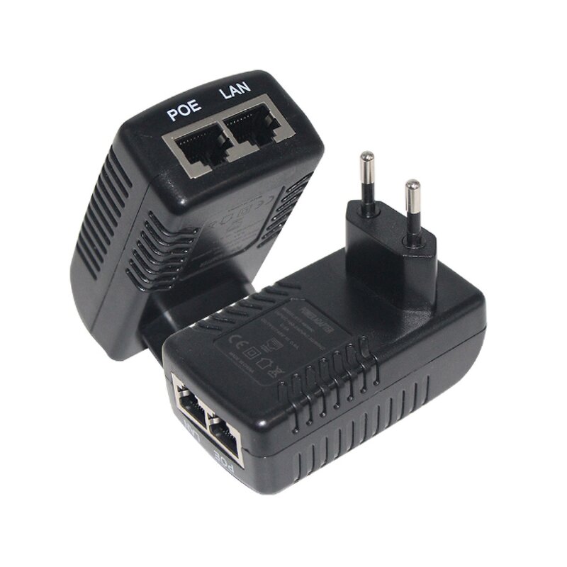 UL Listed POE Injector Manufacturer - 802.3af 2 RJ45 Ports 24V 1A 48V 0.5A Ethernet POE Switch