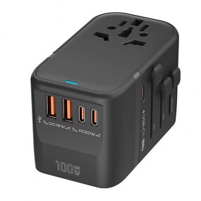 Universal Travel Charger Manufacturer - GaN PD 65w All in One 4 USB Retractable Cable Multi Fast