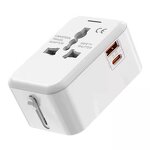 Universal Travel Adapter Supplier - US UK AU EU PD 20W Fast with 1 Usb 1 Type c Socket Extension