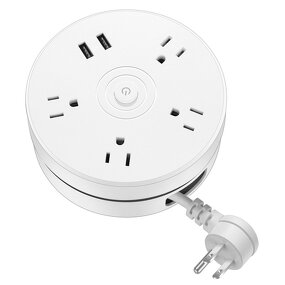 Power Strip Supplier - Round Universal Extension Cord Socket Plug USB Charger with Cable