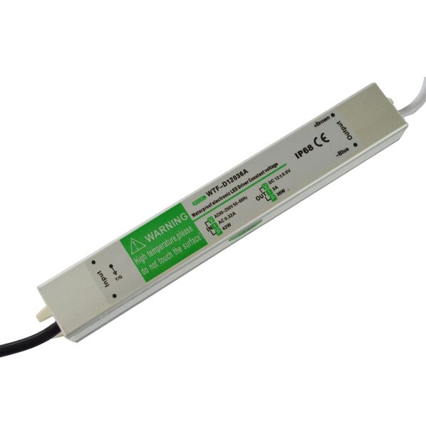 Waterproof Led Driver Supplier - WTF-D12030A 30W for 12V Strips Durability Environments