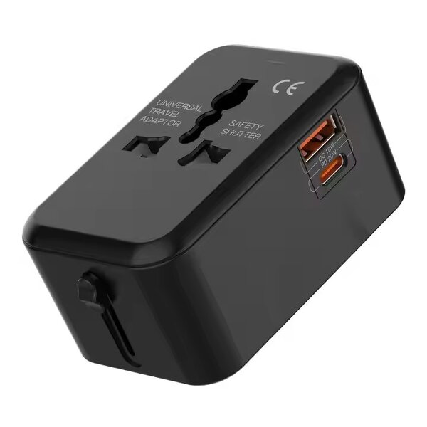 Universal Travel Adapter Supplier - US UK AU EU PD 20W Fast with 1 Usb 1 Type c Socket Extension
