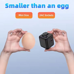 World Travel Plug Adapter Manufacturer - 2AC Compact Size Small Plug Worldwide International Adaptor