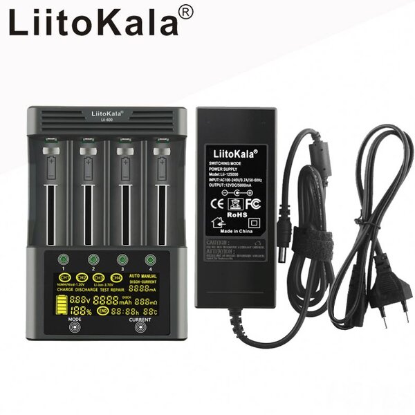 Battery Charger Factory - LiitoKala Lii-600 for Li-ion 3.7V and NiMH 1.2V 18650 26650 21700