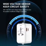 Universal Travel Adapter Supplier - US UK AU EU PD 20W Fast with 1 Usb 1 Type c Socket Extension