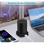 Desktop Sockets Charging Tower Factory - 16AWG US Standard PD Vertical Cable Tray USB 1.5m 13A bar