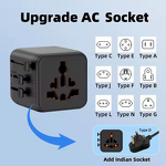 World Travel Plug Adapter Manufacturer - 2AC Compact Size Small Plug Worldwide International Adaptor