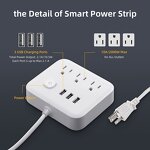 US Plug Power Strip Factory - 3AC Outlets Electrical Socket for Home Office 3USB Charging Port White