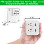 Electrical Socket Power Strip Factory - US Plug 2 AC Outlets 2 USB Ports for Home Office Surge