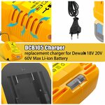 Battery Charger Replacement Manufacturer - for Dewalt Compatible 20V 60V Max Lithium DCB200 DCB204