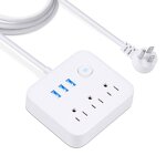 US Plug Power Strip Factory - 3AC Outlets Electrical Socket for Home Office 3USB Charging Port White