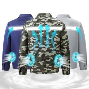 Battery Fan Cooling Jacket Factory - High Temperature Working Clothes Powered Summer Camouflage