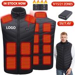 Custom Heated Vest Supplier - Logo Black Sleeveless USB Rechargeable Windproof