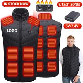 Custom Heated Vest Supplier - Logo Black Sleeveless USB Rechargeable Windproof