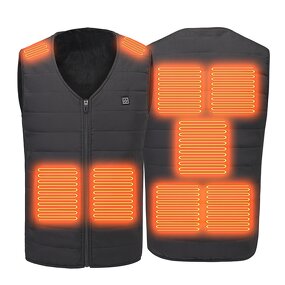 USB Heated Vest Factory - Custom 5V 9 Heating Zones Unisex Heated Waistcoat