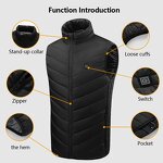 USB Heated Vest Manufacturer - 9 Zones Breathable Sleeveless Washable Body Warmer