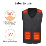 USB Heated Vest Factory - Custom 5V 9 Heating Zones Unisex Heated Waistcoat