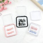 Nail Empty Box Factory - Press on Nails Packaging Pink Dust Proof Transparent Organizer
