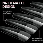 Gel X Nail Tips Factory - 240pcs Half Frosted Full Cover Acrylic Soft Gel Tips