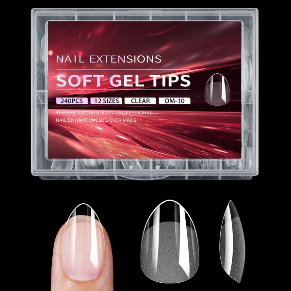 Soft Gel Nail Tips Manufacturer - Ultra-thin 240pcs Full Cover Curved Acrylic Tips