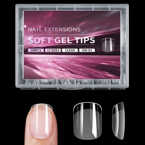 Gel X Nail Tips Factory - 240pcs Half Frosted Full Cover Acrylic Soft Gel Tips